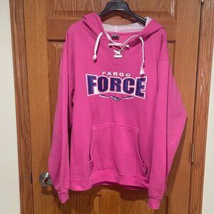 CI Sport FARGO FORCE HOCKEY Women's XXL Pink Emboidered Sweatshirt Hoodie